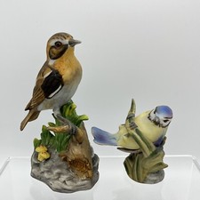 Alfro London Whinchat Blue Tit Porcelain Bird Figurine Bundle