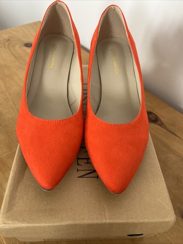Sued look orange heeled - orange,