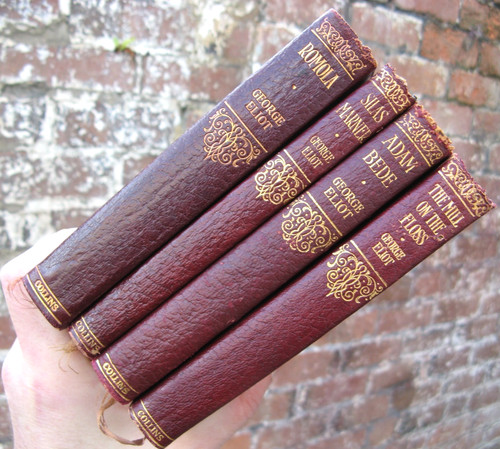 Antique leather books george - books-,