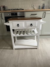 Vintage Wooden Kitchen Table Butchers Block Trolley Storage Bar Station