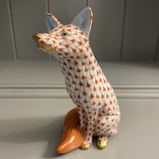 Vintage limited edition Herend porcelain rust fishnet Fox (number 11 of 500) 