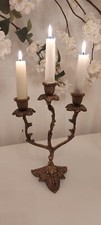 1 Vintage Antique Ornate French Ormolu? 3 Arm Brass Candelabra Last One 