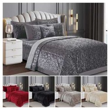 Crushed Velvet Bedspread Set