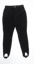 & Other Stories Black Corduroy Stirrup Trousers Women Size 12 High Rise Skinny