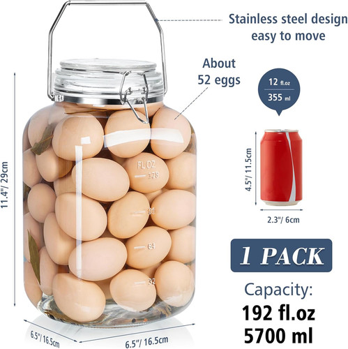 Gallon glass jar airtight - gallon,