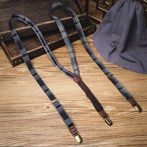Vintage plaid braces strong - , 3