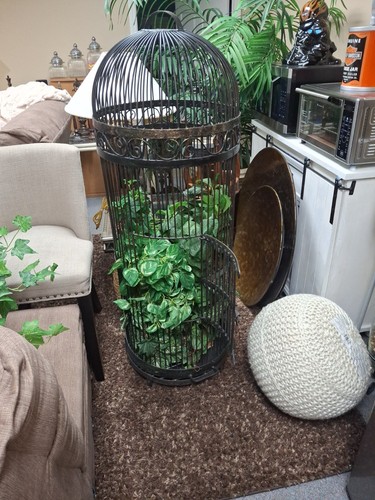 Vintage wrought iron bird cage - vintage,