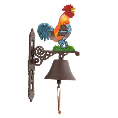 Cockerel cast iron bell - cockerel, hand