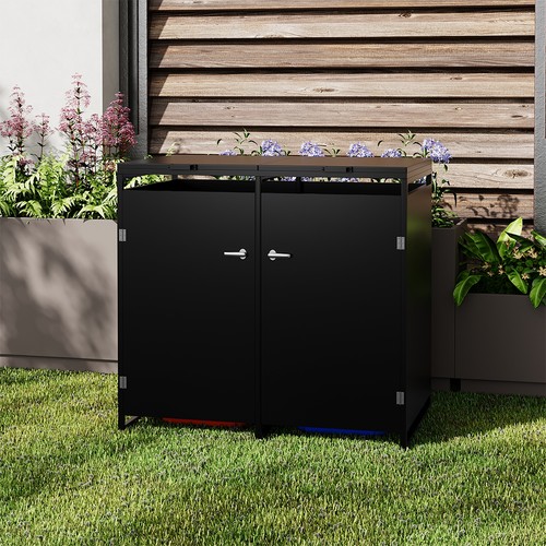 Dual wheelie bin storage metal - dual,