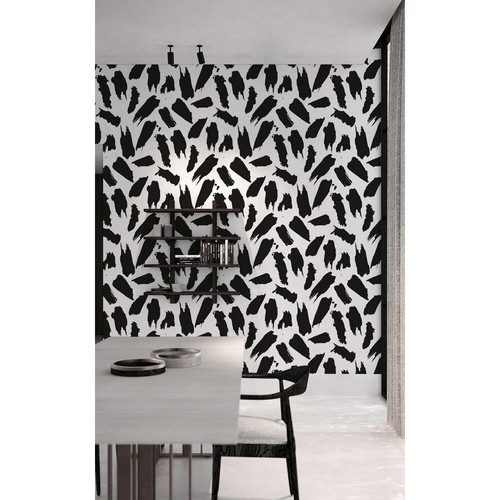 Black brush stroke - black,