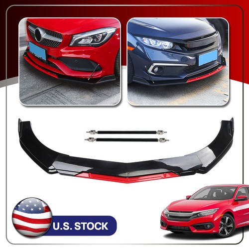 Black red front bumper - black+,