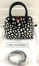 Lulu Guinness woman's confetti lips black and white shoulder hand/bag BNWOT