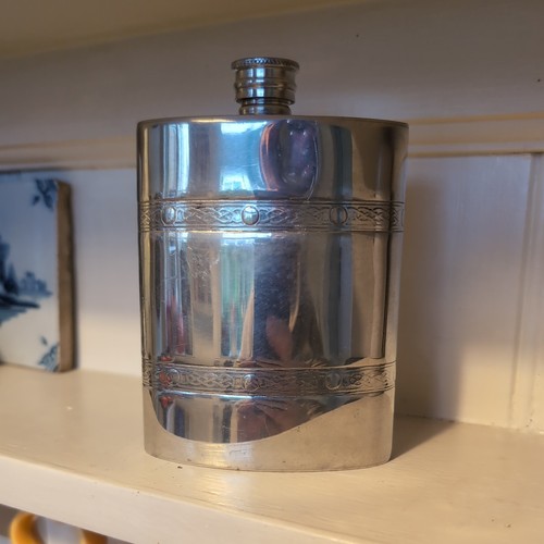 6oz english pewter hip flask - 6oz,