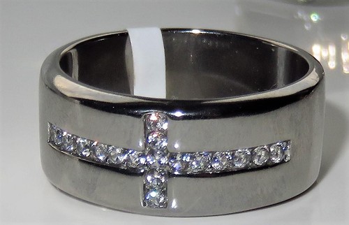 Mens cross ring - , 9mm