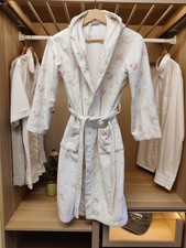 THE LITTLE WHITE COMPANY AGE 11-12YRS DRESSING GOWN ROBE COTTON HOODED GIRLS