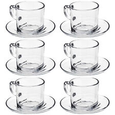 12 Pc Glass Cup & Saucer Set