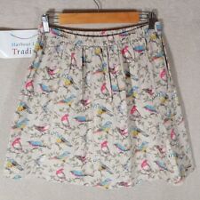 Cath Kidston London Skirt English Country Birds M 10-12 Beige Brown Summer