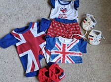 Build a Bear Clothes Union Jack Print Sleeper Pyjamas Shoes Trainers 