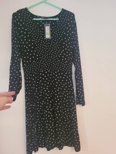 M&S dress Size 12 Black /white polka dot New with tags RRP £29.50