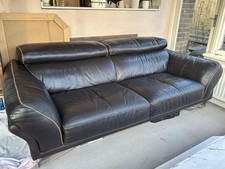Brown leather seater sofa - leather,