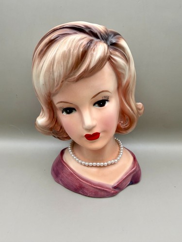 Vintage enesco lady head vase - head,