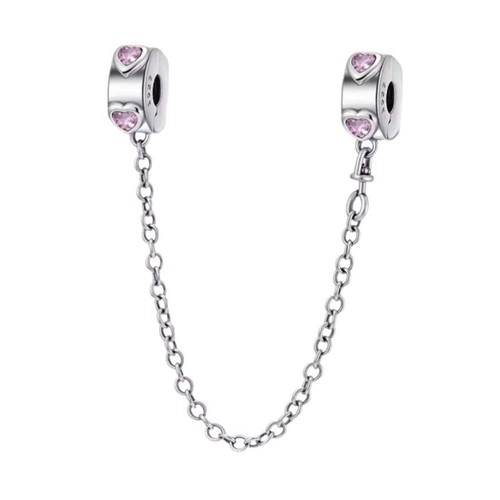 Pink hearts clip safety - pink,