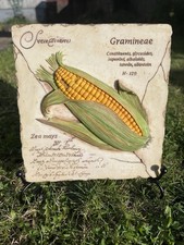 St Michael M&S Vintage Sweetcorn Hand Painted Kitchen Decor Wall Plaque Kitsch