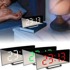 Electric Alarm Clock for Bedrooms Digital Clock Curved Design LED Clock Modern 