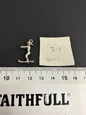 sterling silver water ski person charm pendant
