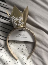 Bride To Be Crown Headband Wedding Hen party Women Gold-Colour Felt 3D royal