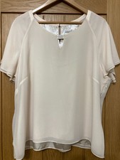 LADIES SIZE 24 CREAM SHORT SLEEVE SILKY TOP, JACQUES VERT