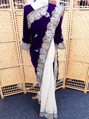 Stylish stone saree party wear - party,