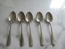 set of 5 silver dessert spoons