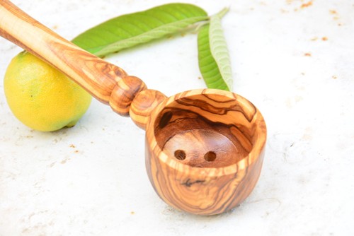 Olive wood ladle handcrafted - olive,