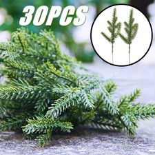 30pcs Green Artificial Pine Branches Fake Pine Needles Xmas Wreath Home Decor