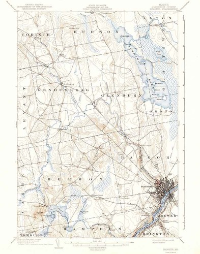 1902 topo map bangor quad - map,