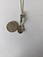 Spoon Charm Necklace, silver
