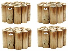 Log Rolls Garden Border edging Flexible Wooden Lawn Path Edge 6" high (Set of 4)