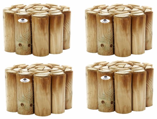 Log rolls garden border - log,