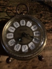 Blessing West German Alarm Clock Vintage Gold Tone Small Working.See Photos