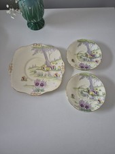 Wellington Vintage China Serving Plate And Saucers