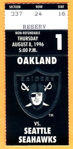 Raiders seahawks ticket - raiders/seahawks,