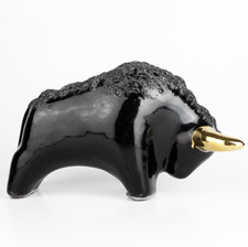 Ceramic bull buffalo glazed