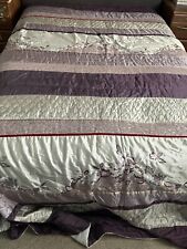Vintage PURE OPULENCE QUILTED PATCHWORK Purple BEDSPREAD  No Pillows