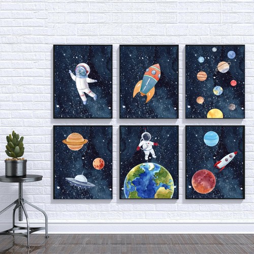 Space theme wall art bedroom