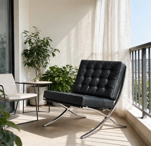 Premium barcelona chair black - chair,