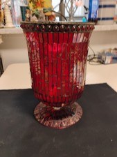 10" Tall/7" Diameter Red Glass