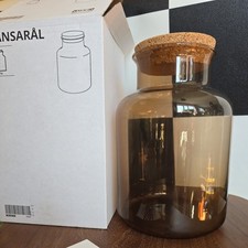 NEW IKEA PANSARAL GLASS STORAGE JAR WITH CORK LID 2.5L - 705.601.11