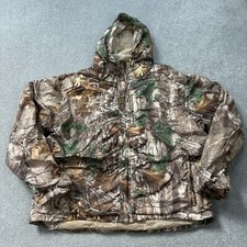 RealTree Jacket Adult XL Extra Large Brown Workwear Camo Hunting Hood Coat Men