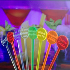 Personalised Hen Do Stag Do Cocktail Drink Stirrers Drink Mixers Swizzle Sticks